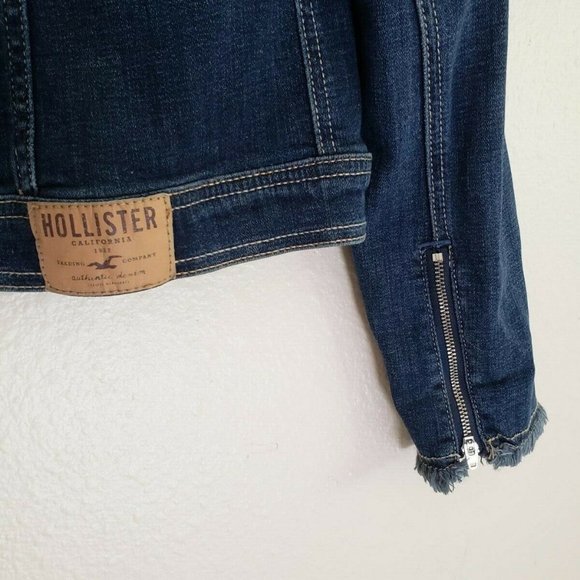 Hollister Denim Jacket Dark Wash Advanced Stretch Denim Jacket M - Picture 5 of 5